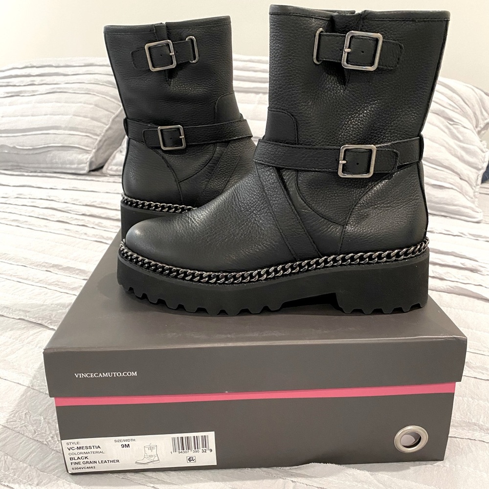 Vince Camuto “Messtia” Leather Biker Boot
